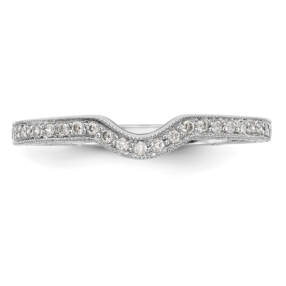 0.14ct. CZ Solid Real 14K White Gold Wedding Band Ring