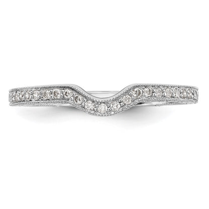 0.14ct. CZ Solid Real 14K White Gold Wedding Band Ring