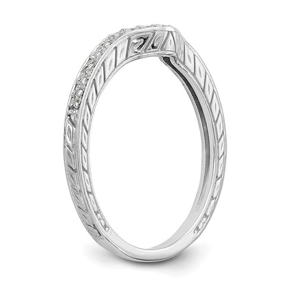 0.14ct. CZ Solid Real 14K White Gold Wedding Band Ring