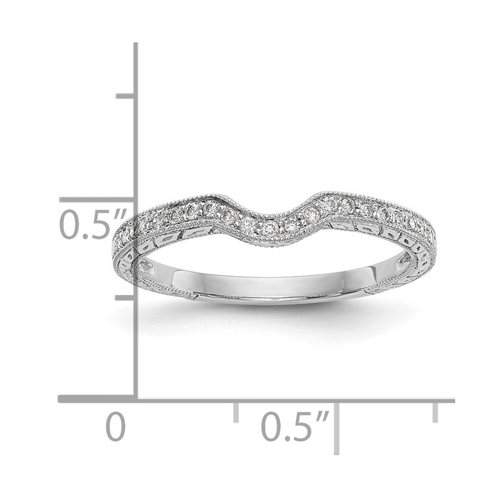 0.14ct. CZ Solid Real 14K White Gold Wedding Band Ring