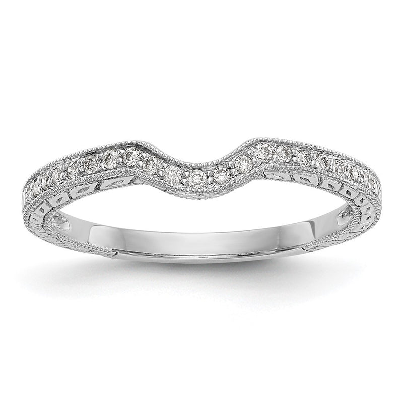 14K White Gold Real Diamond Band
