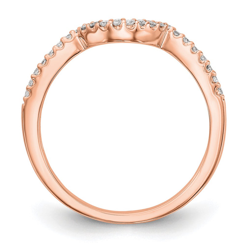 14K Rose Gold Real Diamond Band