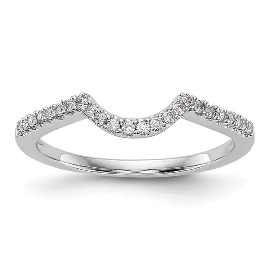 0.15ct. CZ Solid Real 14K White Gold Wedding Band Ring
