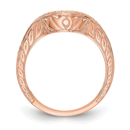 14K Rose Gold Real Diamond Band