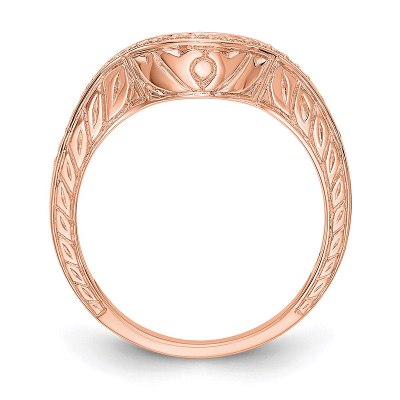 14K Rose Gold Real Diamond Band