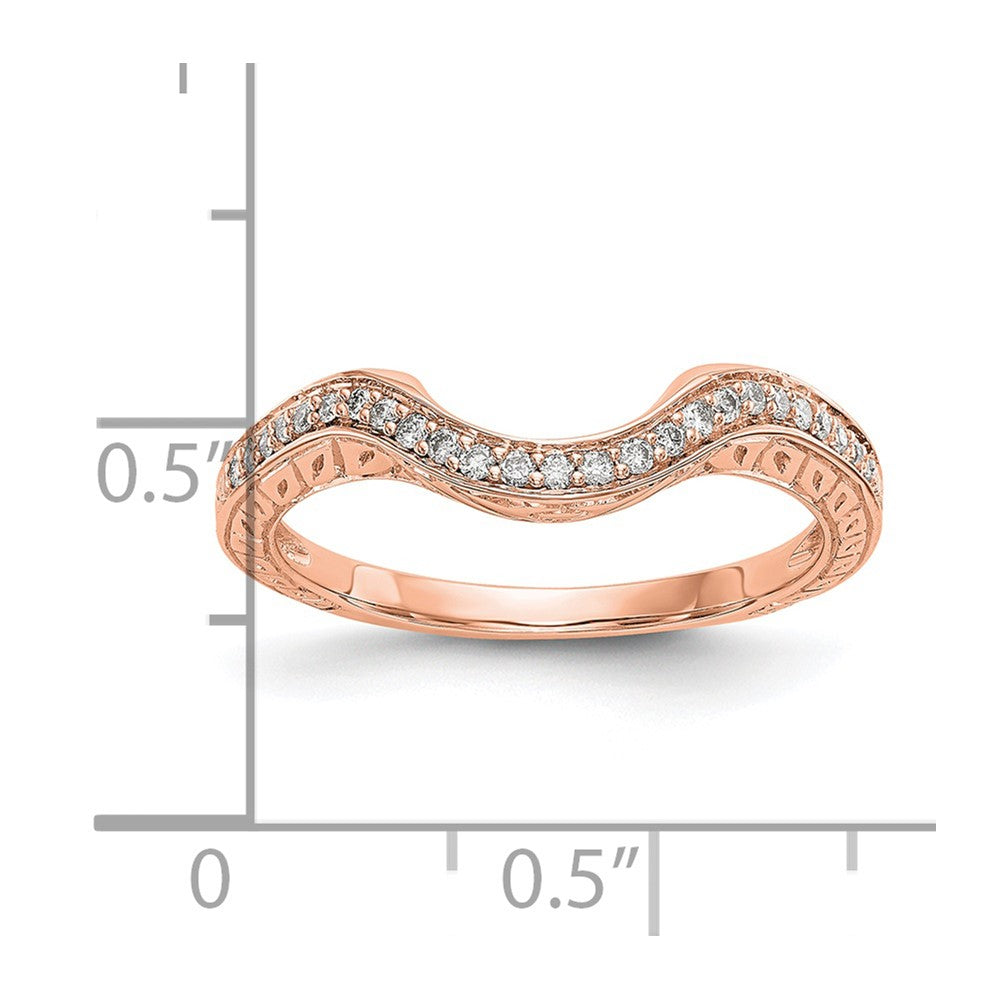 14K Rose Gold Real Diamond Band