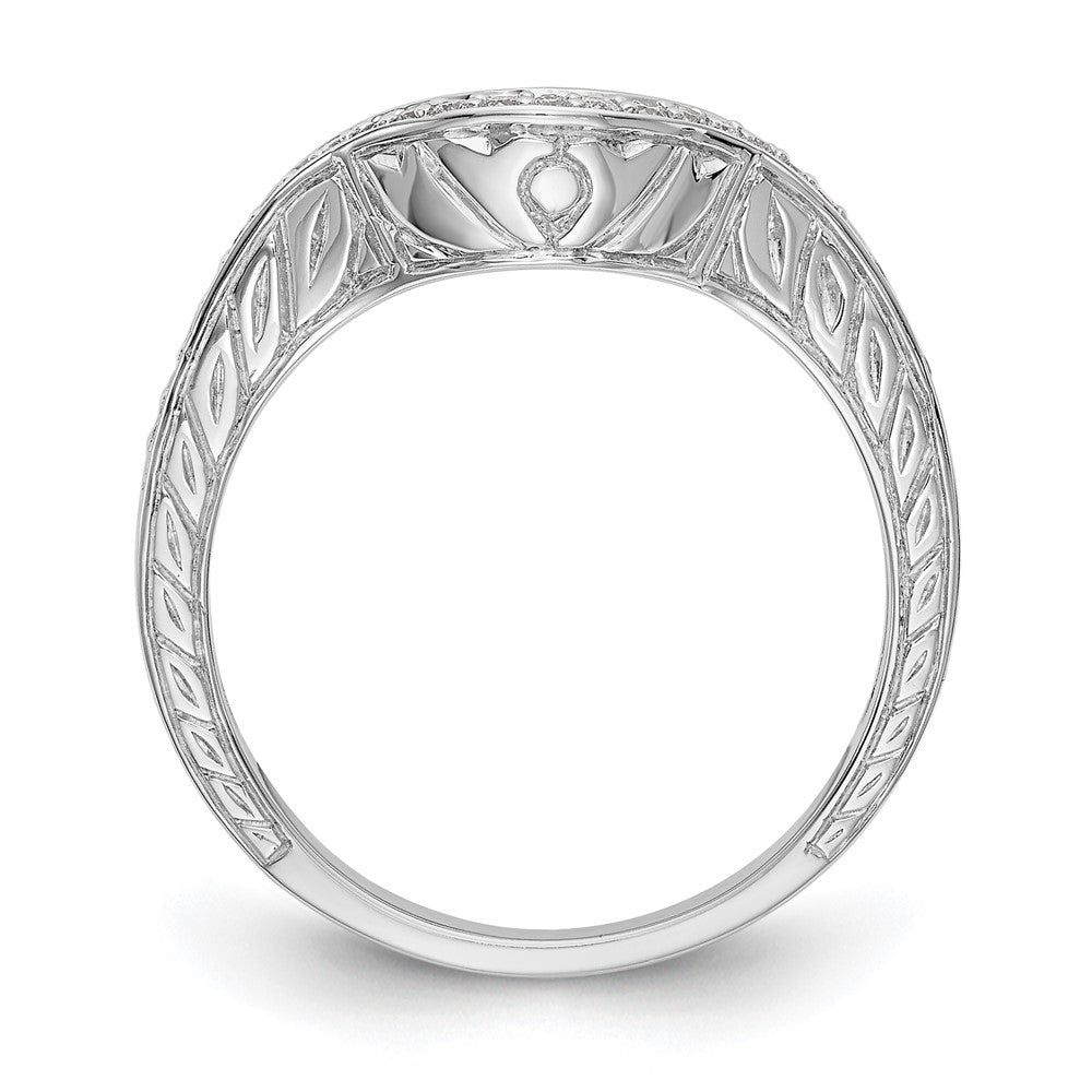 14K White Gold Real Diamond Band