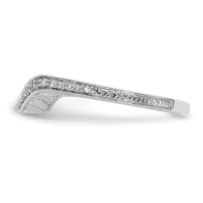 0.14ct. CZ Solid Real 14K White Gold Wedding Band Ring