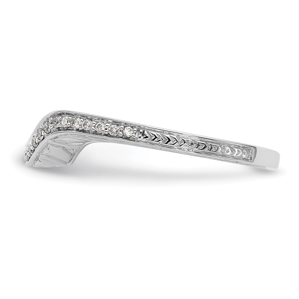 14K White Gold Real Diamond Band