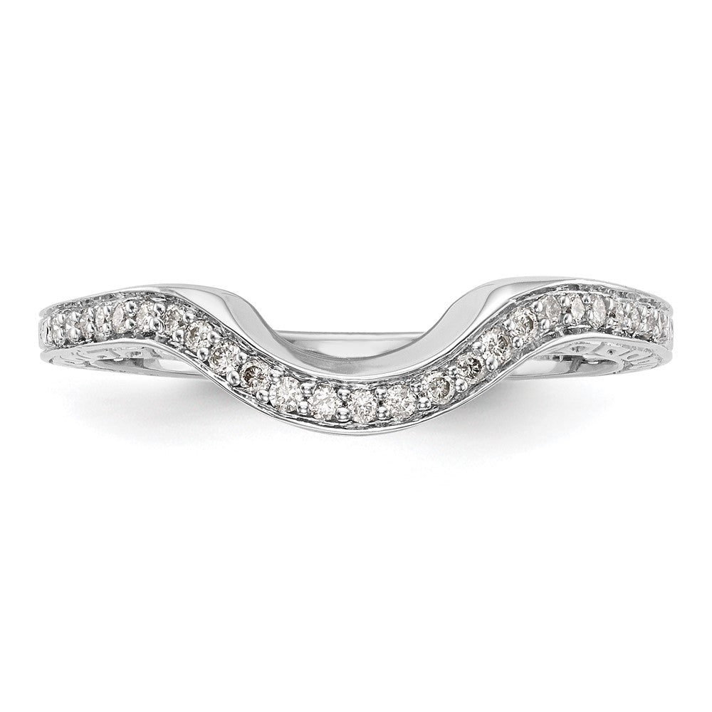14K White Gold Real Diamond Band