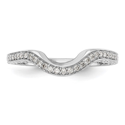 14K White Gold Real Diamond Band
