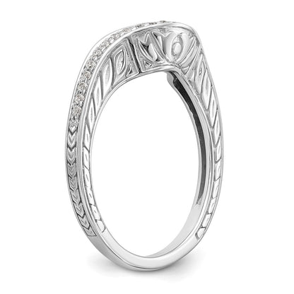 14K White Gold Real Diamond Band