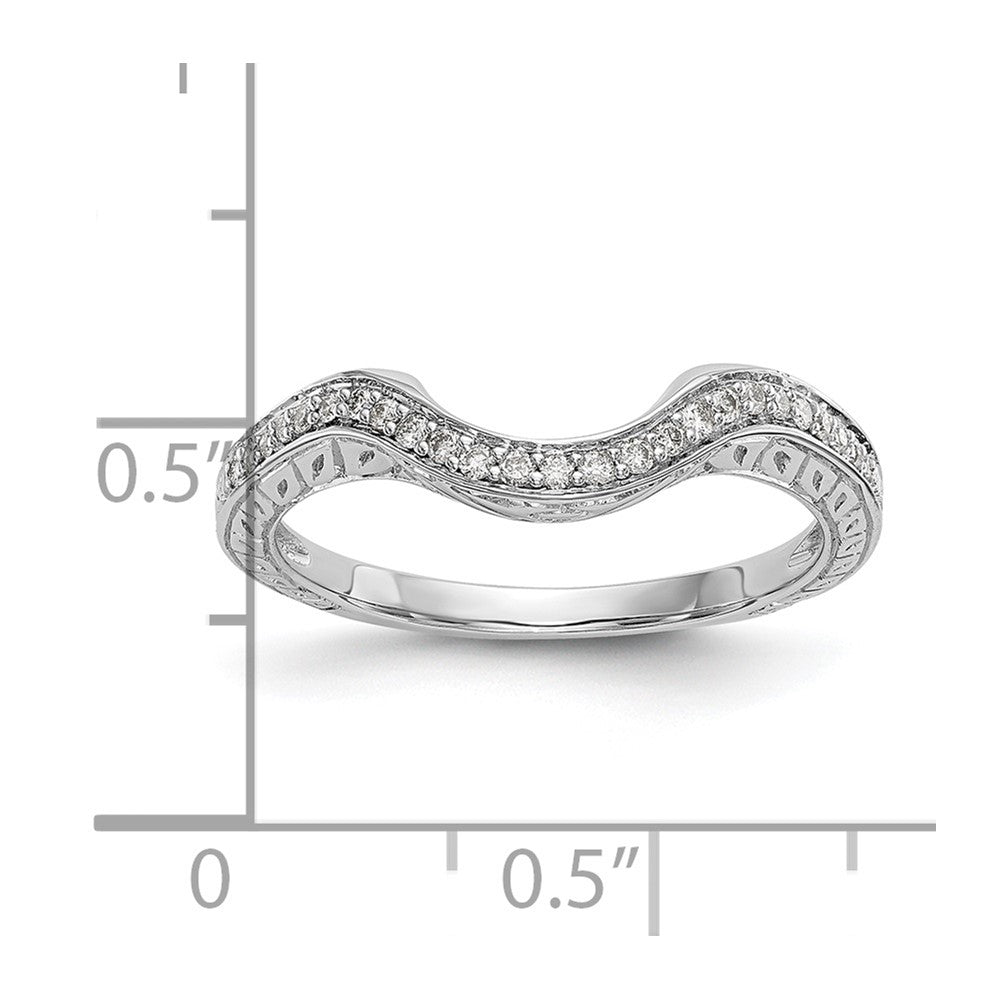 14K White Gold Real Diamond Band