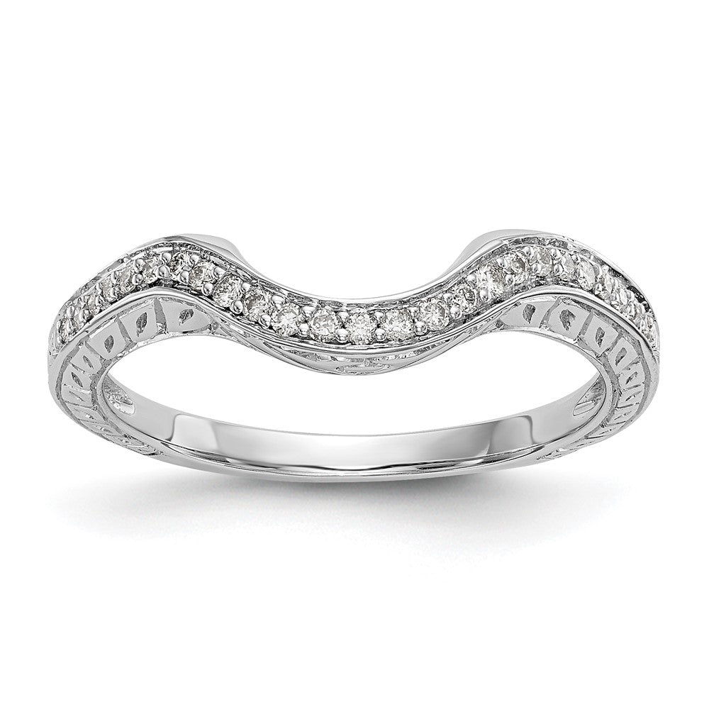 14K White Gold Real Diamond Band