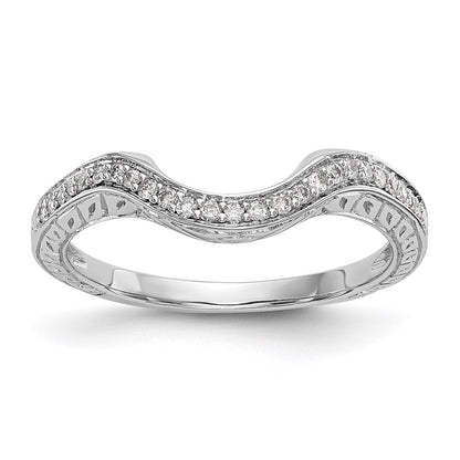 14K White Gold Real Diamond Band