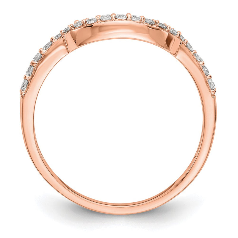 14K Rose Gold Real Diamond Band