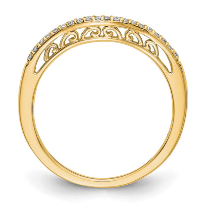 14K Yellow Gold Real Diamond Band