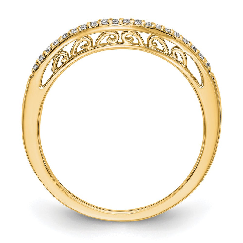 14K Yellow Gold Real Diamond Band