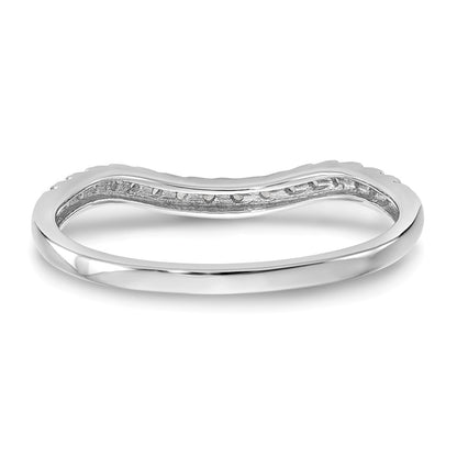 0.10ct. CZ Solid Real 14K White Gold Wedding Band Ring