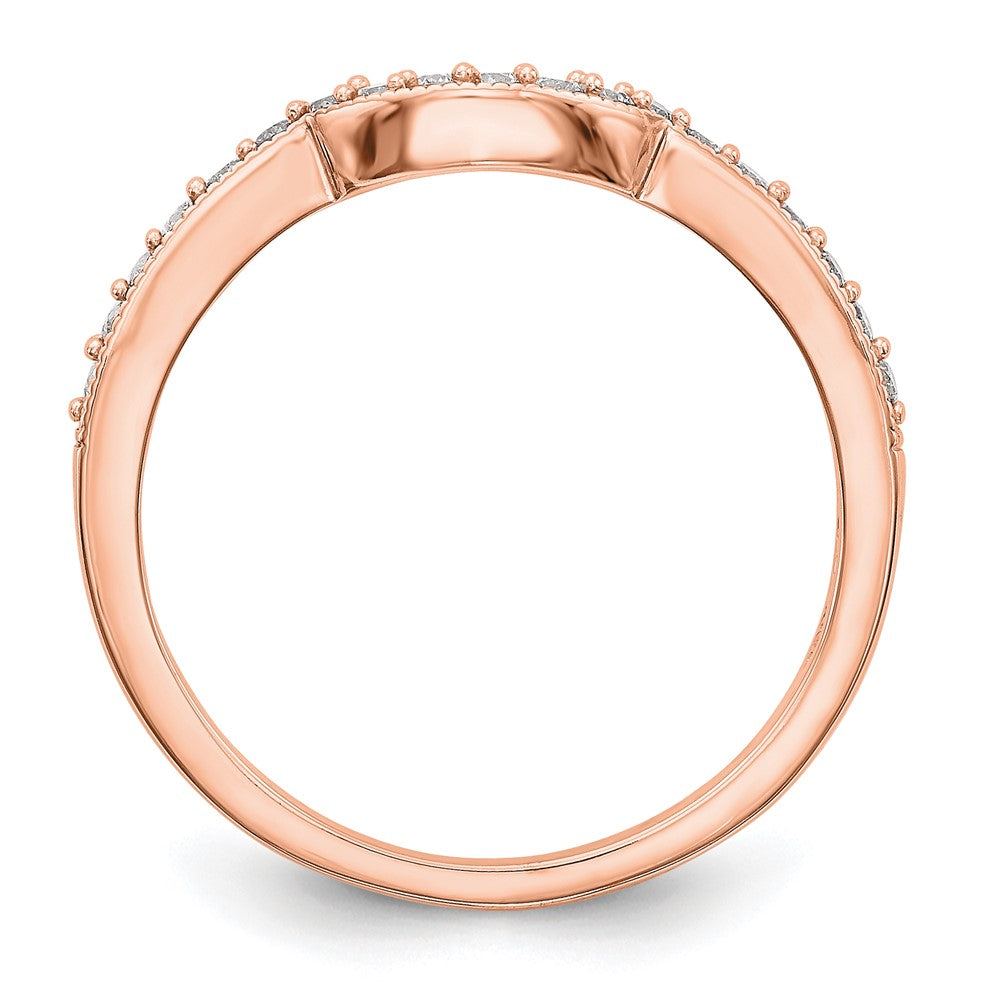 14K Rose Gold Real Diamond Band