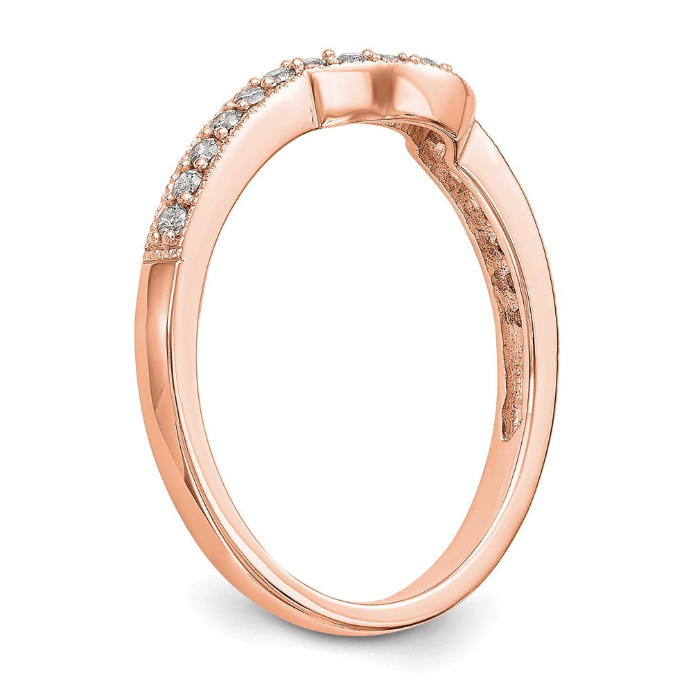 14K Rose Gold Real Diamond Band