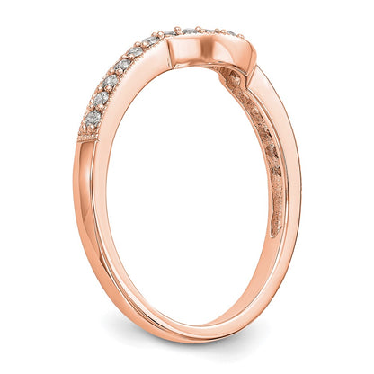 14K Rose Gold Real Diamond Band