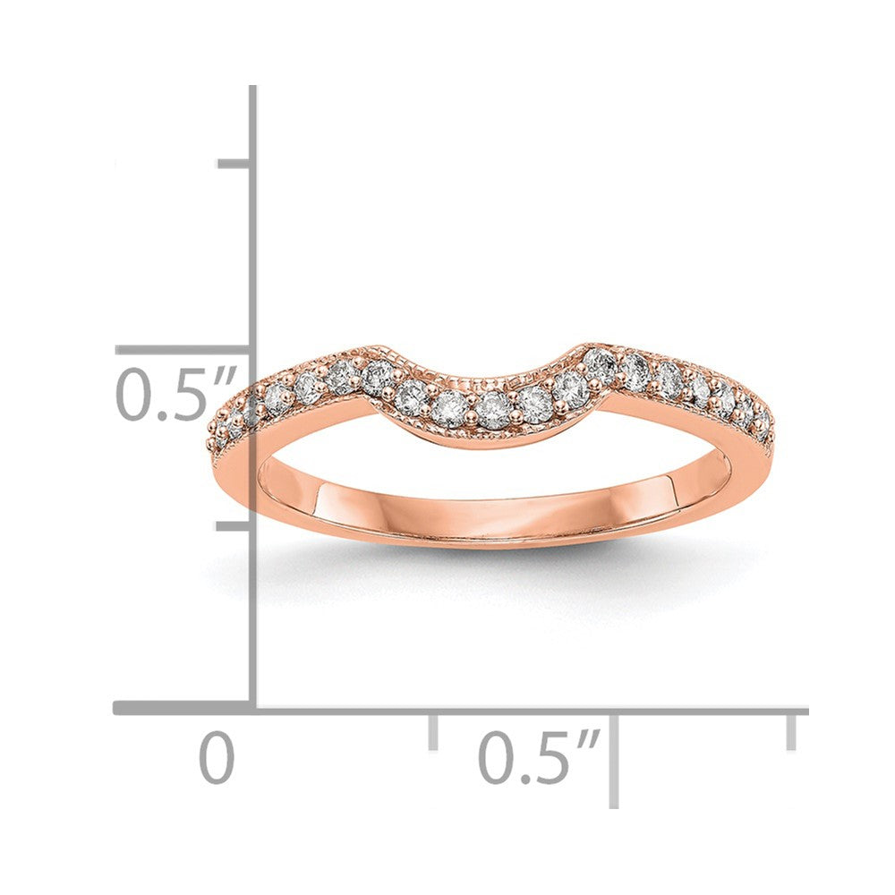 0.19ct. CZ Solid Real 14K Rose Gold Wedding Band Ring