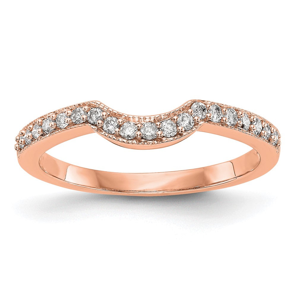 14K Rose Gold Real Diamond Band