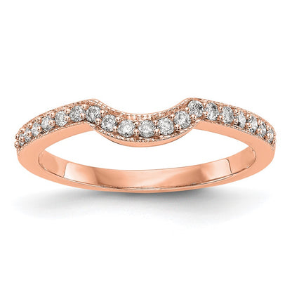 14K Rose Gold Real Diamond Band