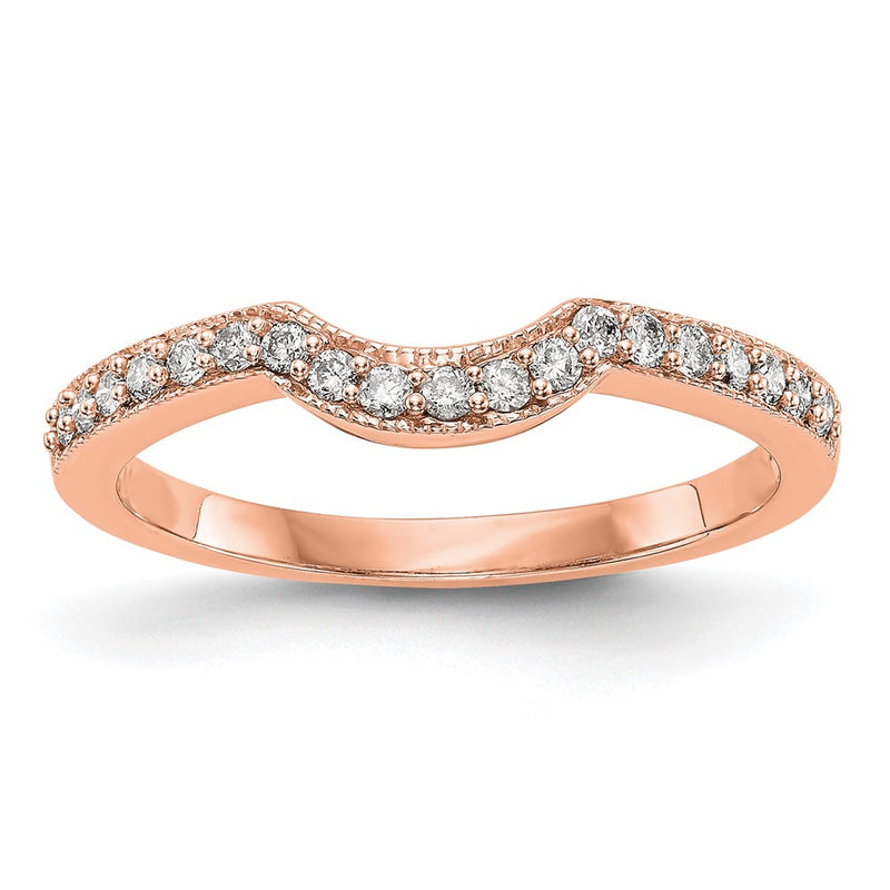14K Rose Gold Real Diamond Band