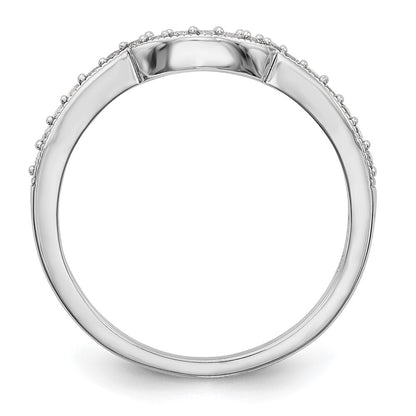 0.19ct. CZ Solid Real 14K White Gold Wedding Band Ring