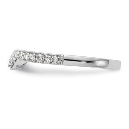 0.19ct. CZ Solid Real 14K White Gold Wedding Band Ring