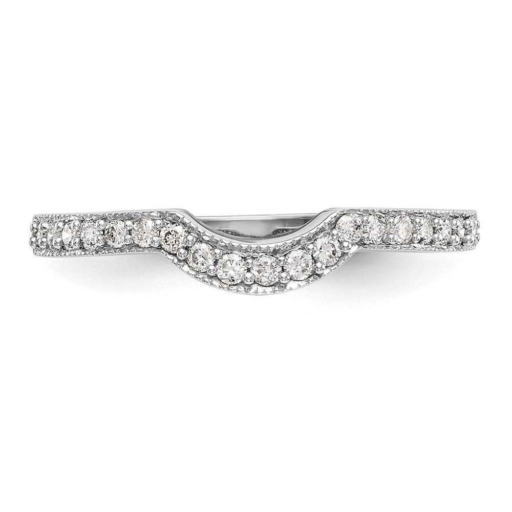 14K White Gold Real Diamond Band