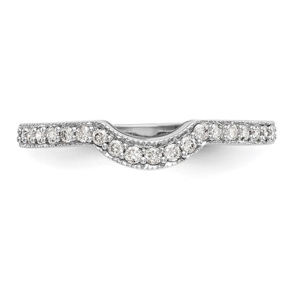 14K White Gold Real Diamond Band