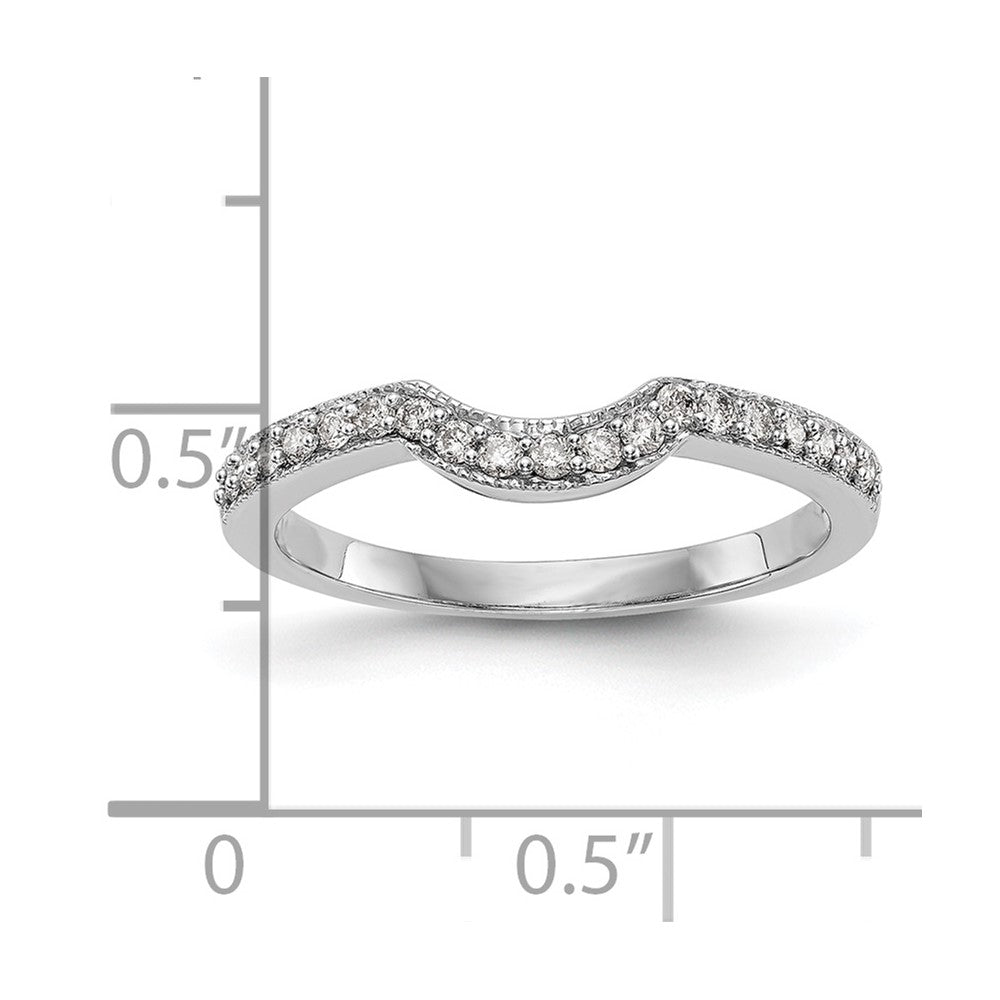 14K White Gold Real Diamond Band