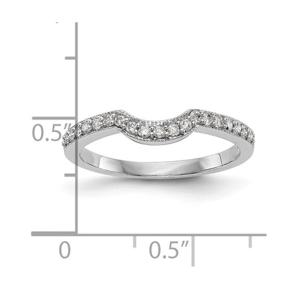 0.19ct. CZ Solid Real 14K White Gold Wedding Band Ring