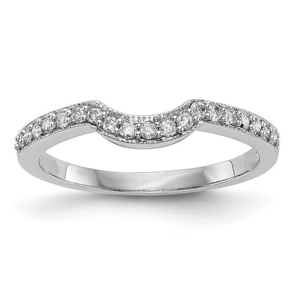 14K White Gold Real Diamond Band