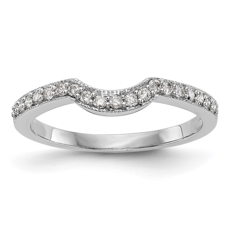 14K White Gold Real Diamond Band