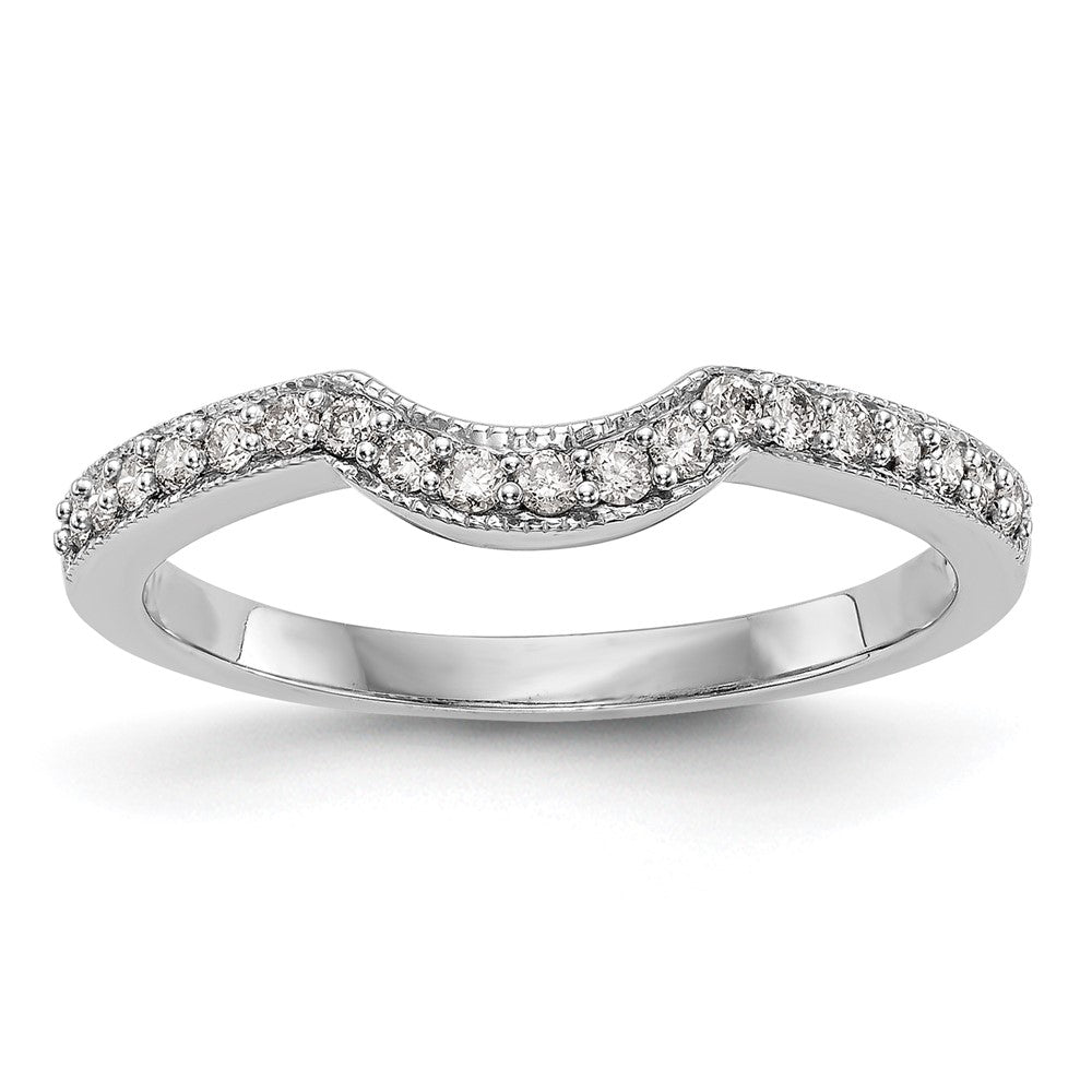 0.19ct. CZ Solid Real 14K White Gold Wedding Band Ring
