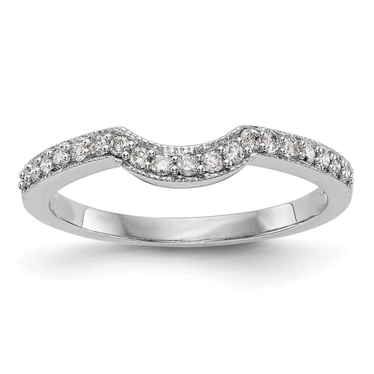 0.19ct. CZ Solid Real 14K White Gold Wedding Band Ring