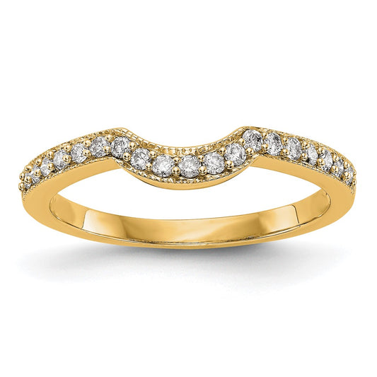 14K Yellow Gold Real Diamond Band