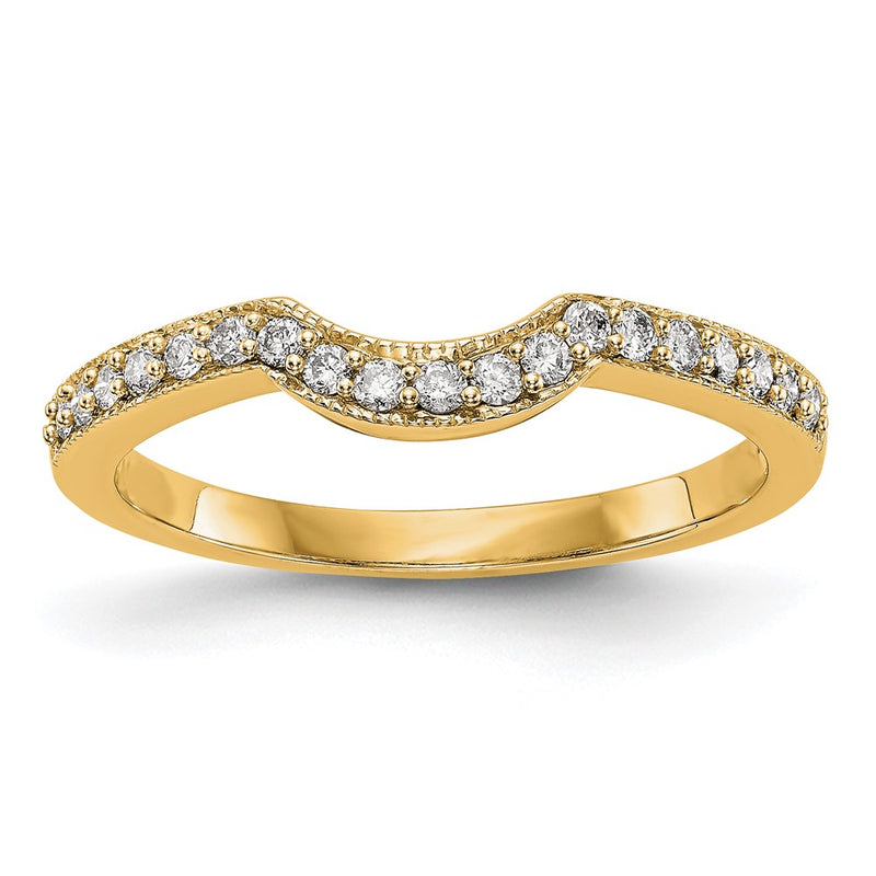 14K Yellow Gold Real Diamond Band