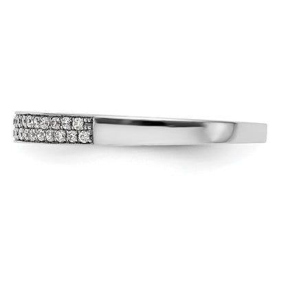 0.22ct. CZ Solid Real 14K White Gold Micro Pave Wedding Band Ring