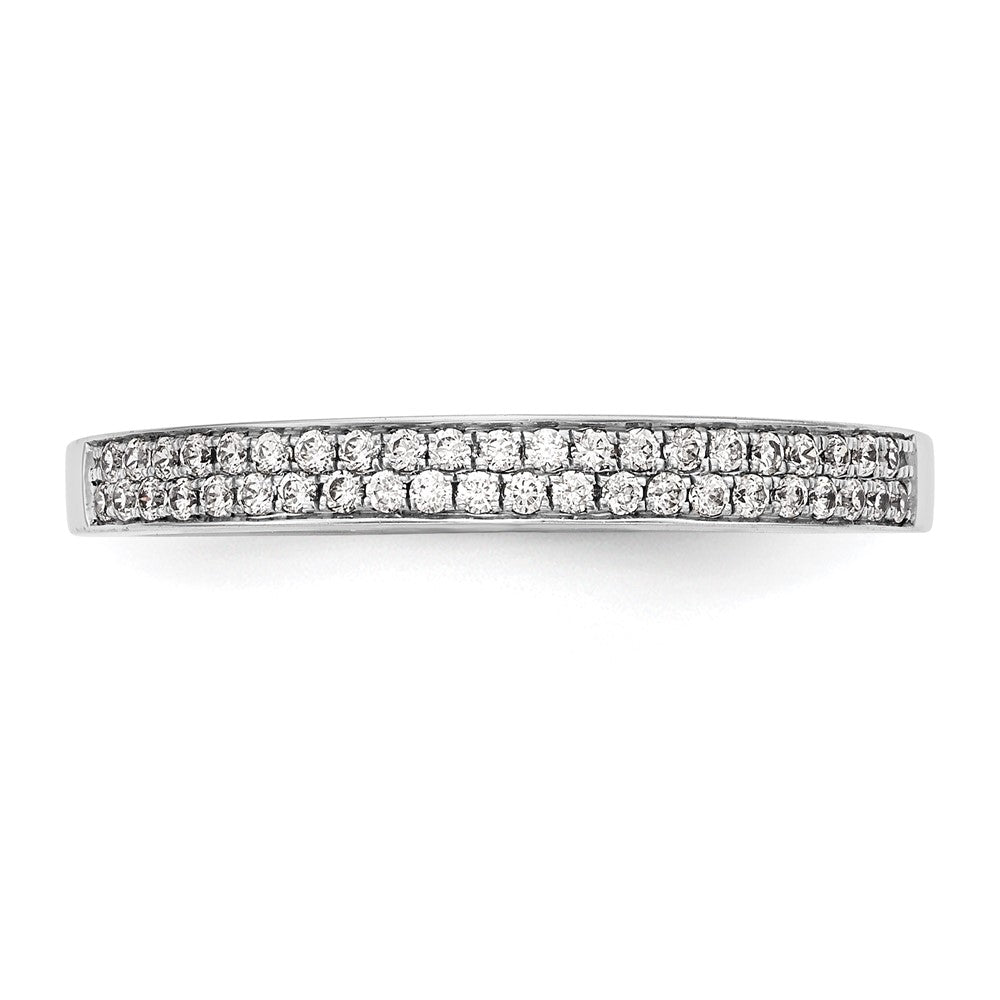 0.22ct. CZ Solid Real 14K White Gold Micro Pave Wedding Band Ring