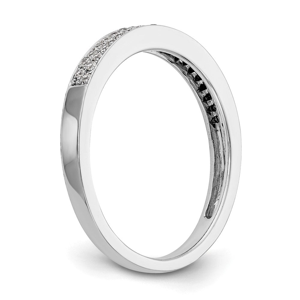 0.22ct. CZ Solid Real 14K White Gold Micro Pave Wedding Band Ring