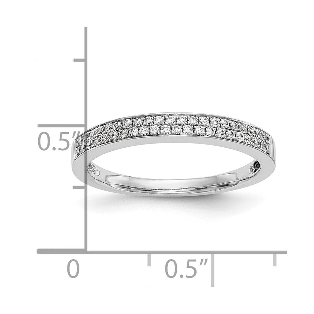 0.22ct. CZ Solid Real 14K White Gold Micro Pave Wedding Band Ring