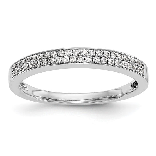 0.22ct. CZ Solid Real 14K White Gold Micro Pave Wedding Band Ring