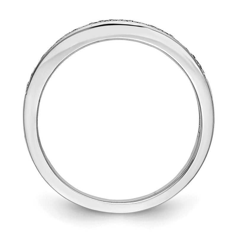 14K White Gold Micro Pave Real Diamond Band