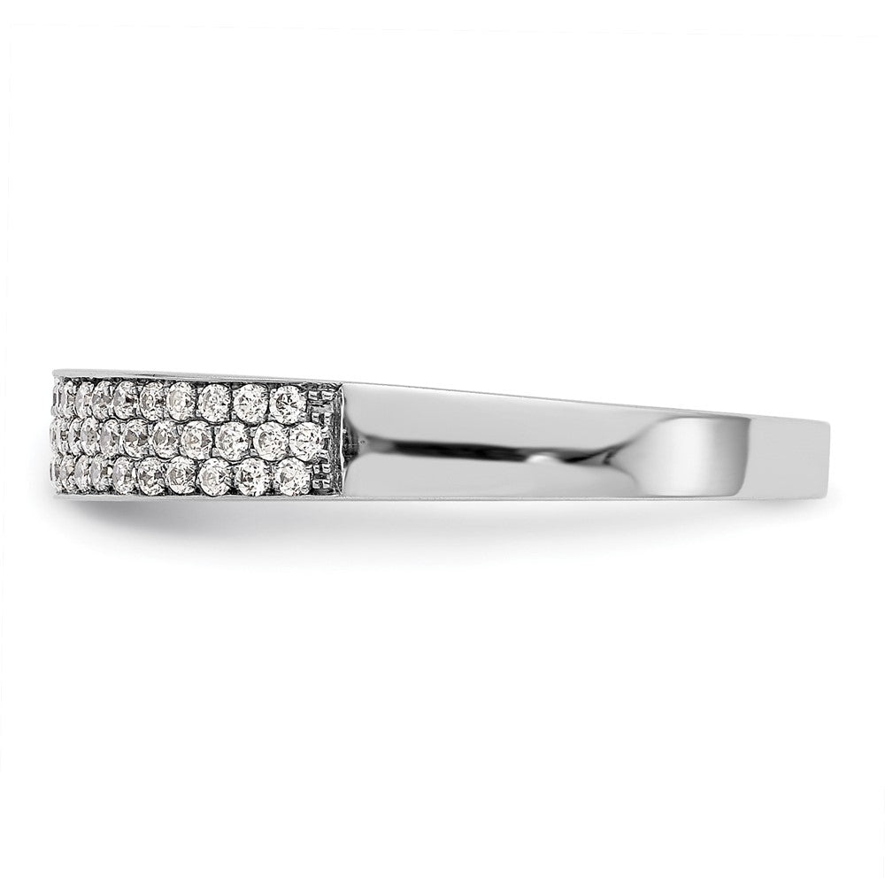 0.32ct. CZ Solid Real 14K White Gold Micro Pave Wedding Band Ring