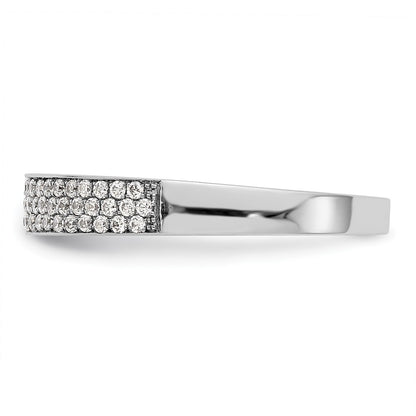 0.32ct. CZ Solid Real 14K White Gold Micro Pave Wedding Band Ring